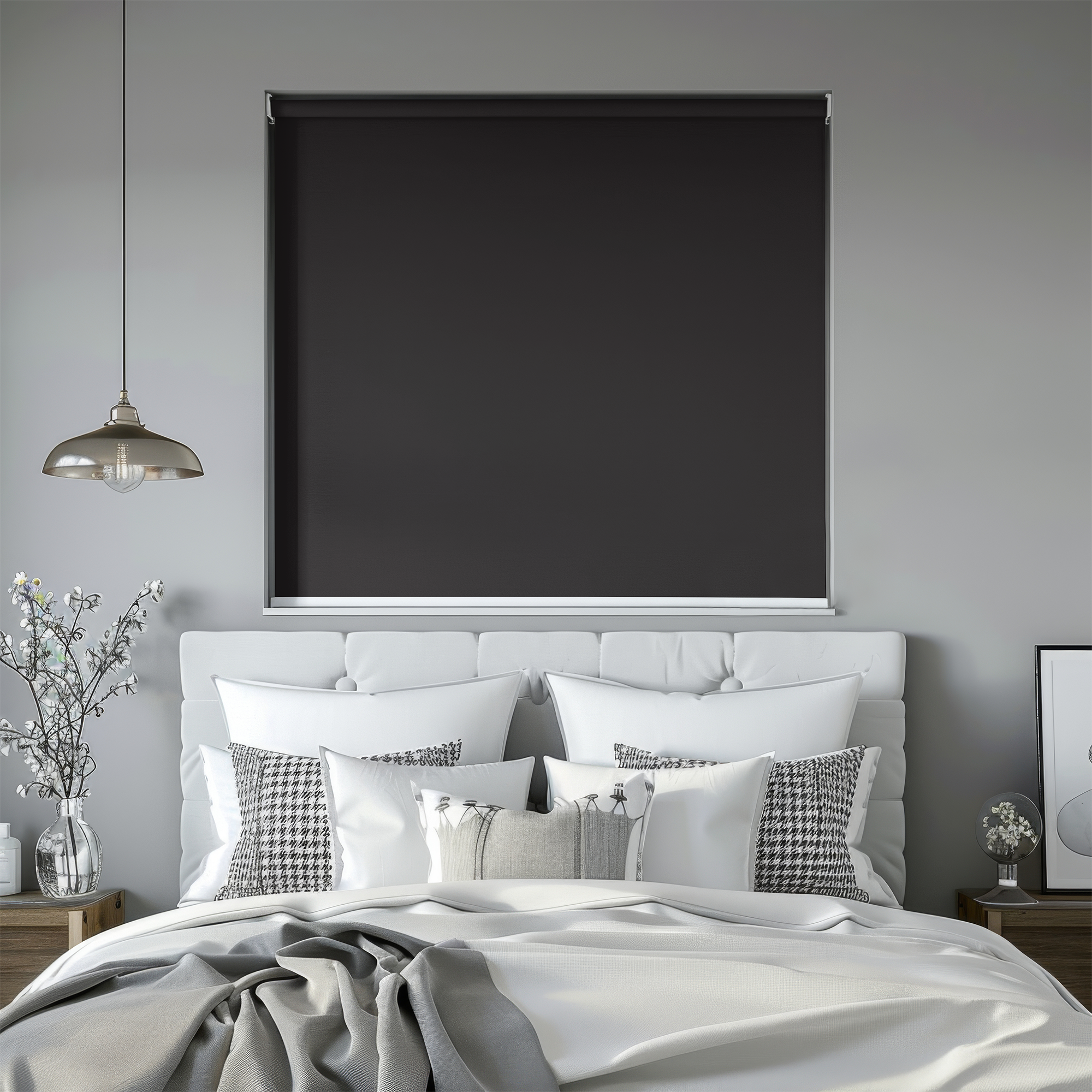 Rulou textil simplu, semi opac, Negru