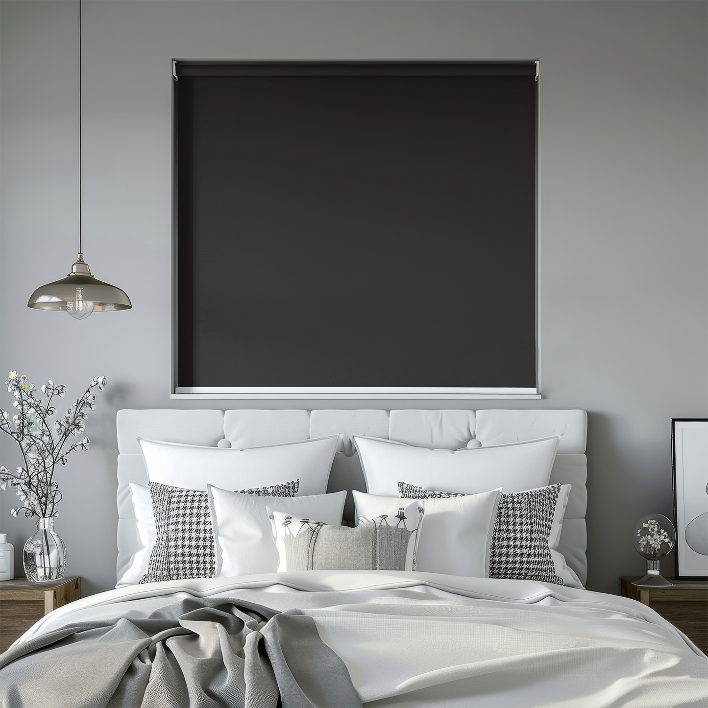 Rulou textil simplu, semi opac, Negru