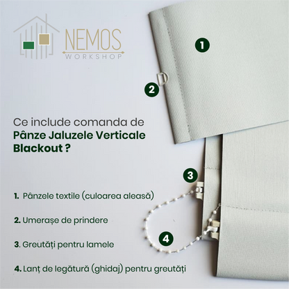 Pânze Jaluzele Verticale Blackout 210 Verde