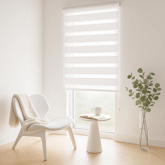 Rulou textil Zebra Color, alb